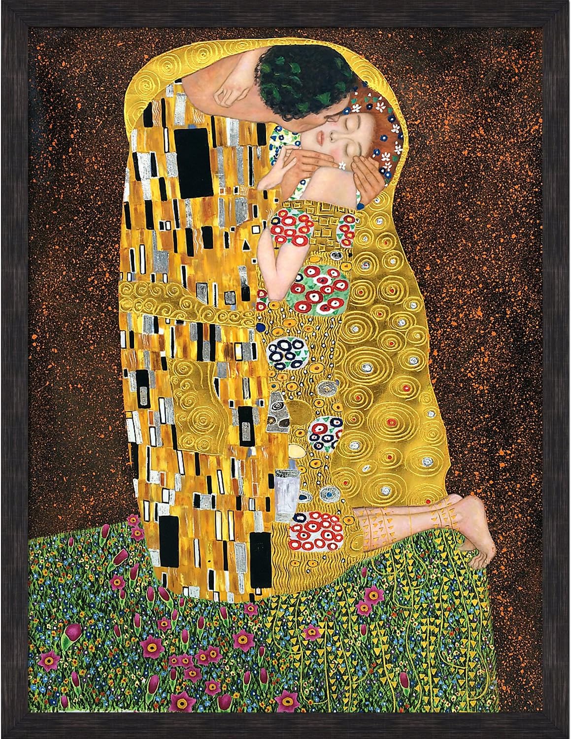 overstockArt Vista Completa línea de Lujo de El Beso óleo Enmarcado