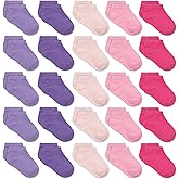 SPTRAMLE Kids Socks - 25 Pairs Toddler Ankle Socks Set, Low Cut for Boys & Girls (0-14 Years Old)