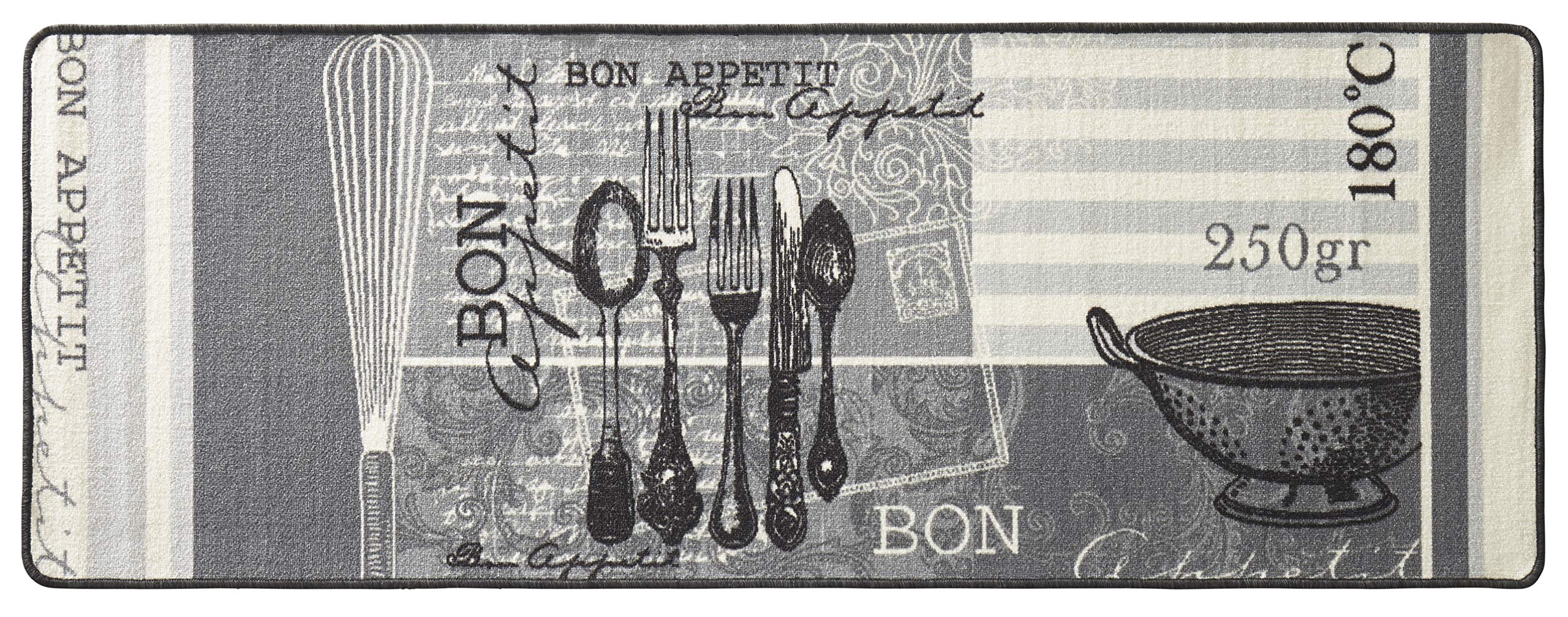 HANSE Home Loop Rug Runner - Carpet Runner with Motif Soft Short Pile Rug Modern Design for Hallway, Bedroom, Children's Room, Bathroom, Living Room, Kitchen - Grey Cream, 67 x 180 cm