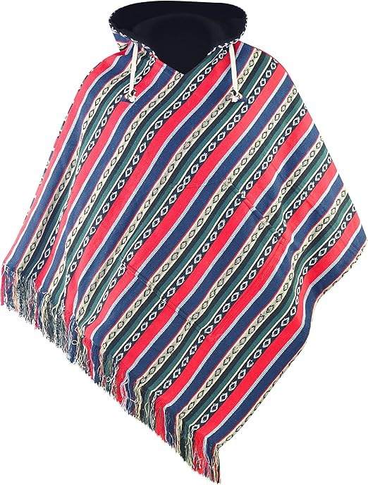 virblatt - Poncho Herren Hippie Kleidung Fleece Jacke ...