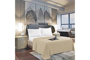 Mocassi Queen Flat Sheet - Hotel Luxury 1800 Premier Cooling Bedding Sheet - Softest Sheets - Wrinkle, Fade, Stain Resistant - 1 Single Top Flat Sheet, Queen, Cream