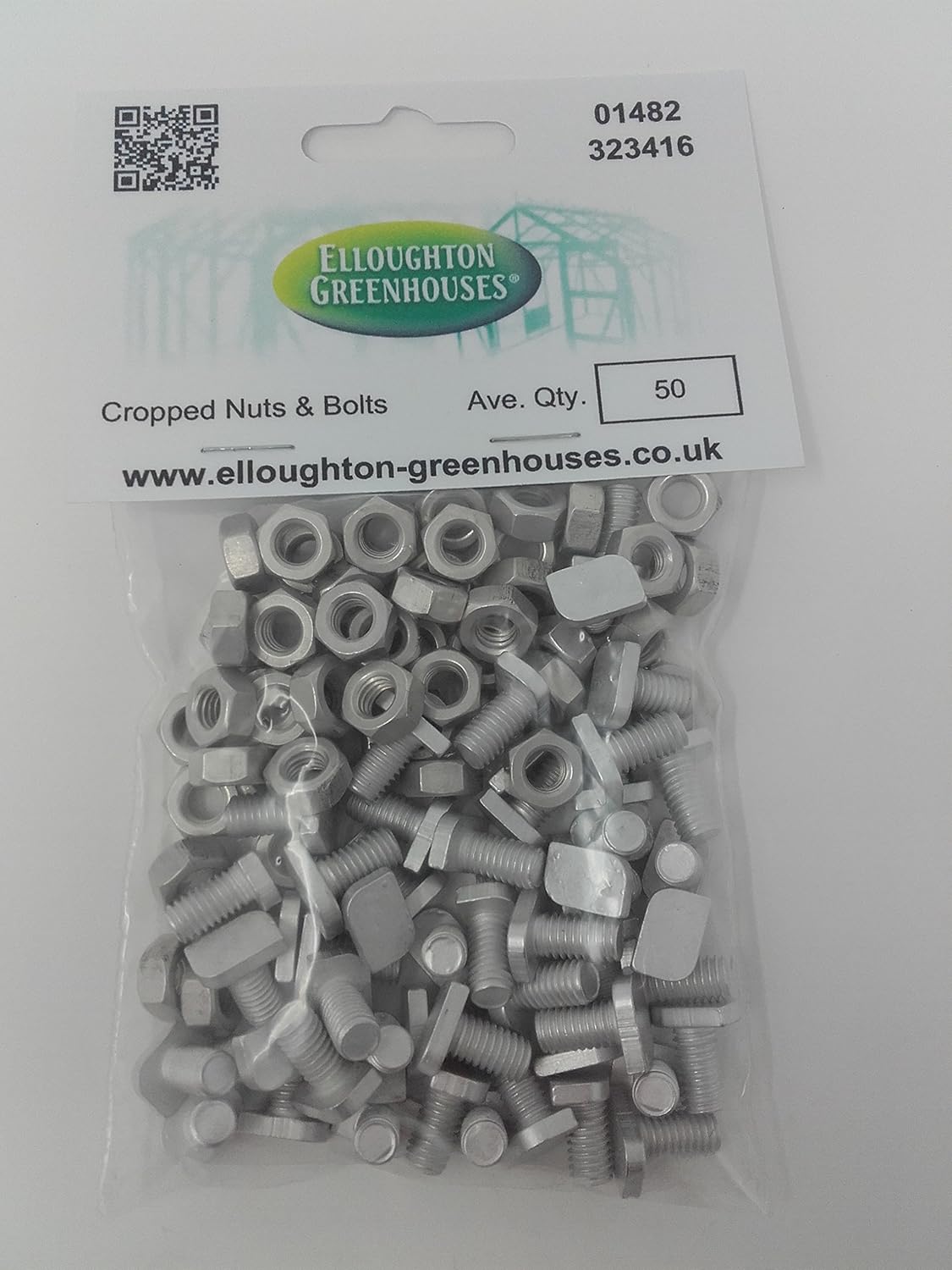 50 Cropped Head Aluminium Greenhouse Nuts & Bolts Genuine Elite