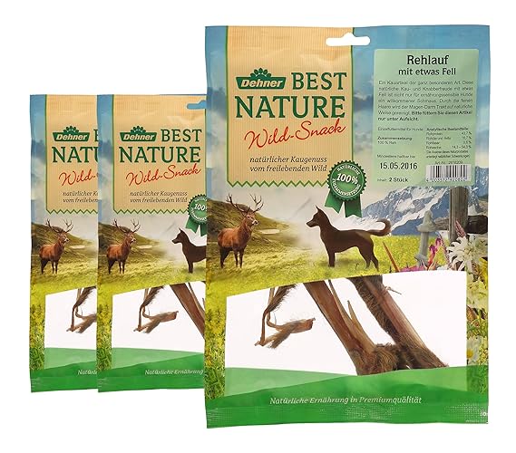 Dehner Best Nature Hundesnack, Rehlauf, 3 x 2 Stück