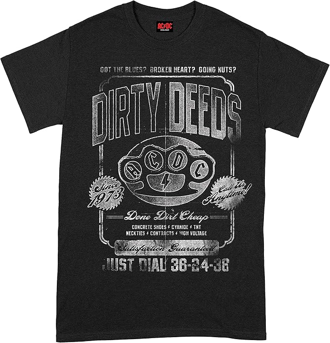 AC/DC Dirty Deeds Done Cheap Just Dial Official Tee TShirt Mens Unisex