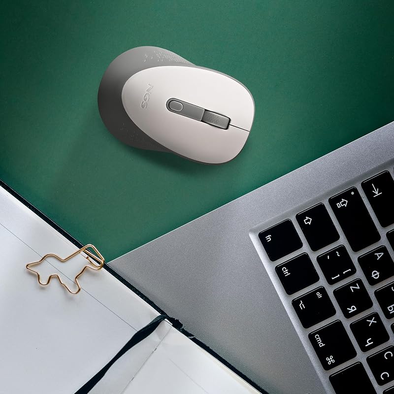 Dew White - Ratón Inalámbrico Silencioso Ergonómico, Blanco