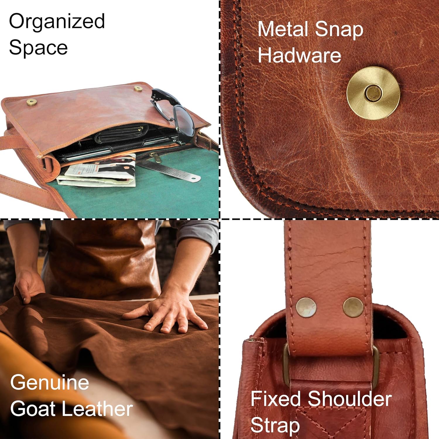Rustic Town 15 inch Vintage Crossbody Genuine Leather Laptop Messenger Bag: Shoes