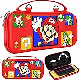 Xinocy for Nintendo Switch for Switch Lite Carrying Case - Cute Kawaii Design for Switch Lite Travel Cases Portable Storage Carry Protective Hard Shell for Women Girls Boys Teens, Red