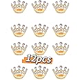 Lot 12/24/48pcs Small Crown Brooch Pins for Women and Men - Fashion Gold Silver Rhinestone Brooches for Suit Jacket - Bulk Pins