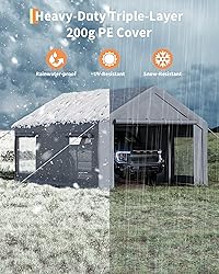 GarveeLife 10x20 Ft Carport, Car Port with 200g PE