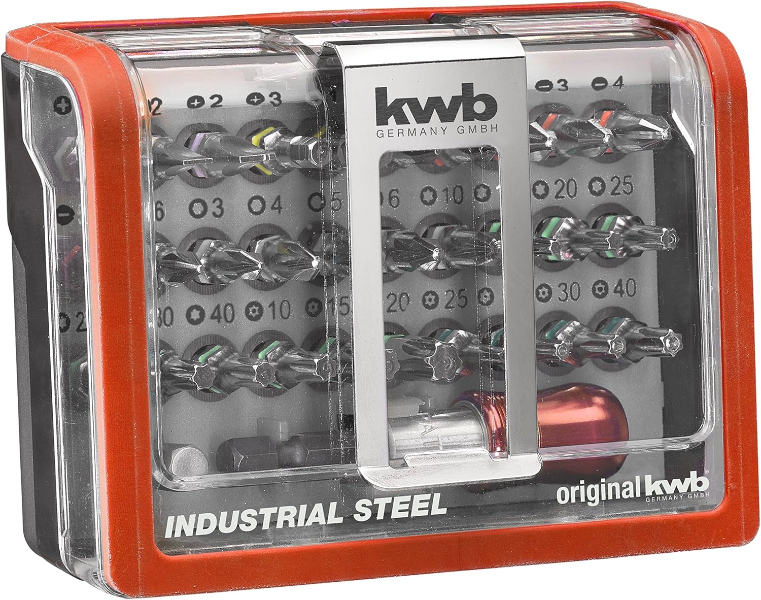 kwb Standard Bit Box - 32 pcs. incl. Bit holder, 1/4 inch adapter and hexagon drive according to ISO 1173 - Image 3