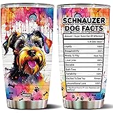 WONWIX Gifts for Schnauzer Lovers 20 Oz Stainless Steel Tumbler Travel Coffee Mug Gift Ideas for Dog Lovers Owners Funny Facts Water Bottle