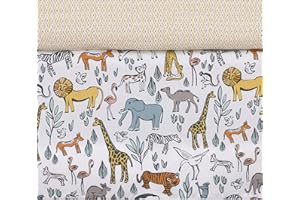DwellStudio Safari Animal Print Crib Skirt, Gray/Yellow/Orange