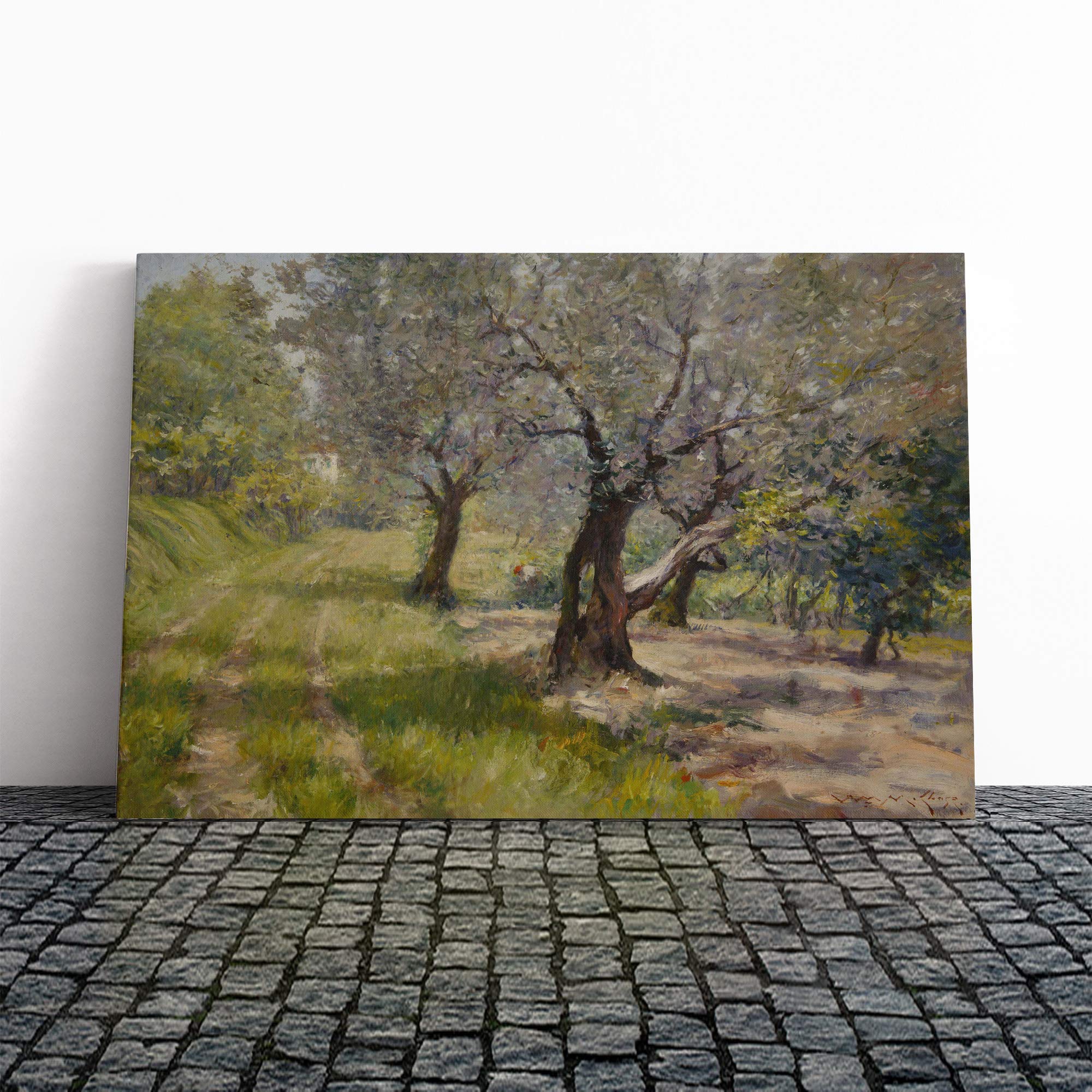 William Merritt Chase The Olive Grove Canvas Print | Gallery Wrapped 30mm Frame Wall Art | 20x14 inches | Ready to Hang | Modern Landscape Picture | Living Room Bedroom Lounge Office