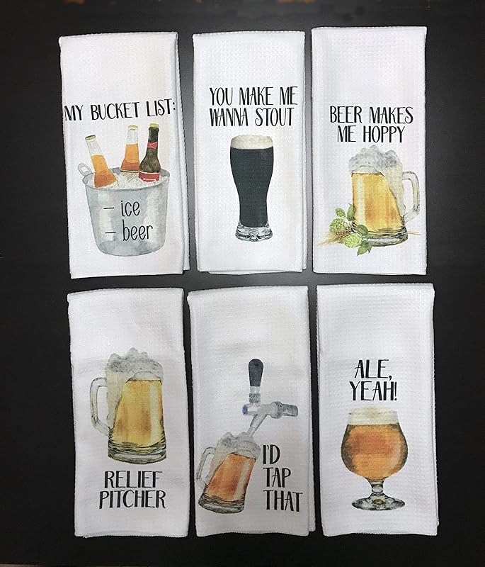 Funny Beer Kitchen Towel Gift Handmade