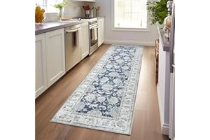 JINCHAN Runner Rug 3x8 Hallway Vintage Kitchen Washable Area Rug Floral Print Floor Cover Indoor Thin Retro Mat Accent Rug Ba