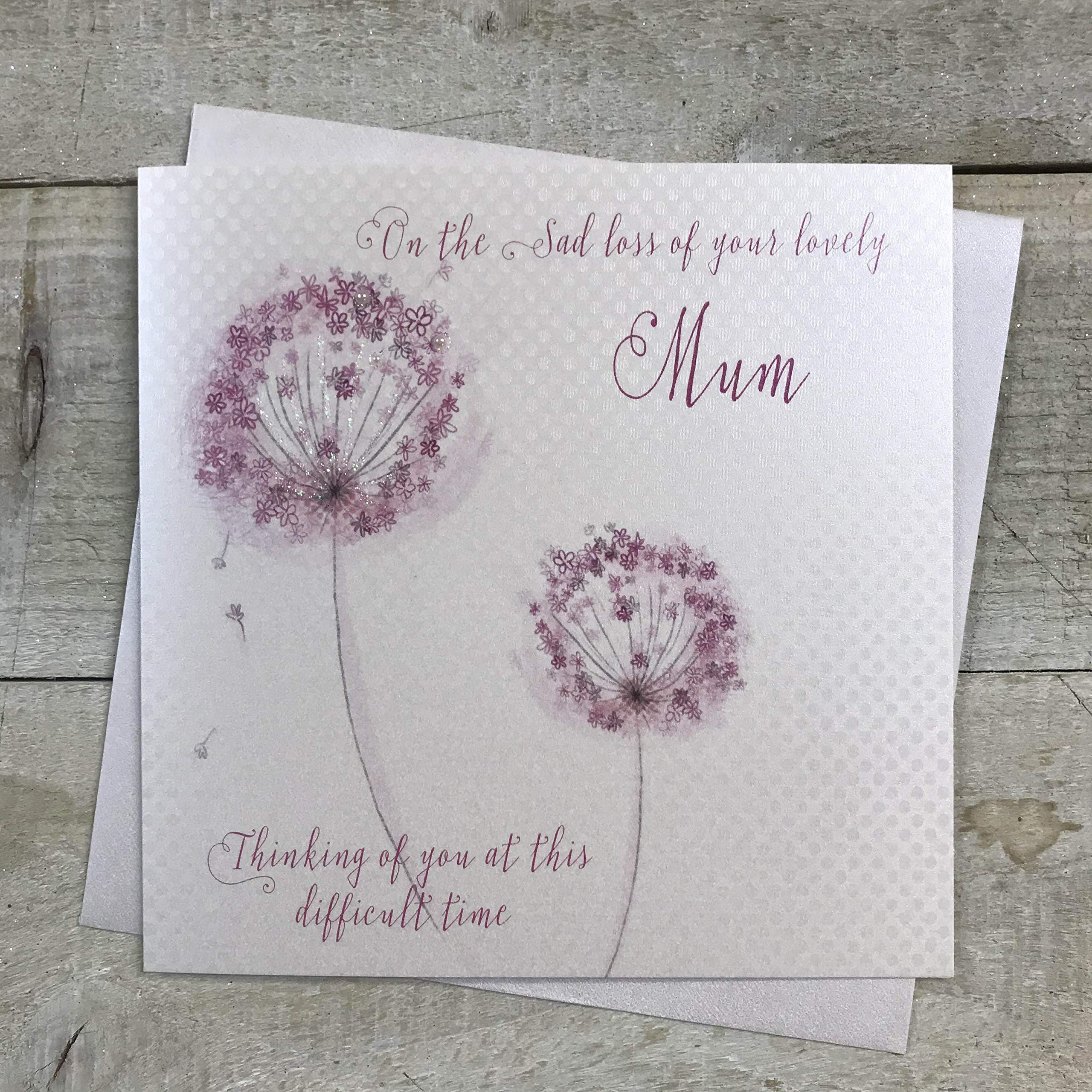 Sympathy Handmade Card - Loss of Mum - by WHITE COTTON CARDS VN97-M, Grey