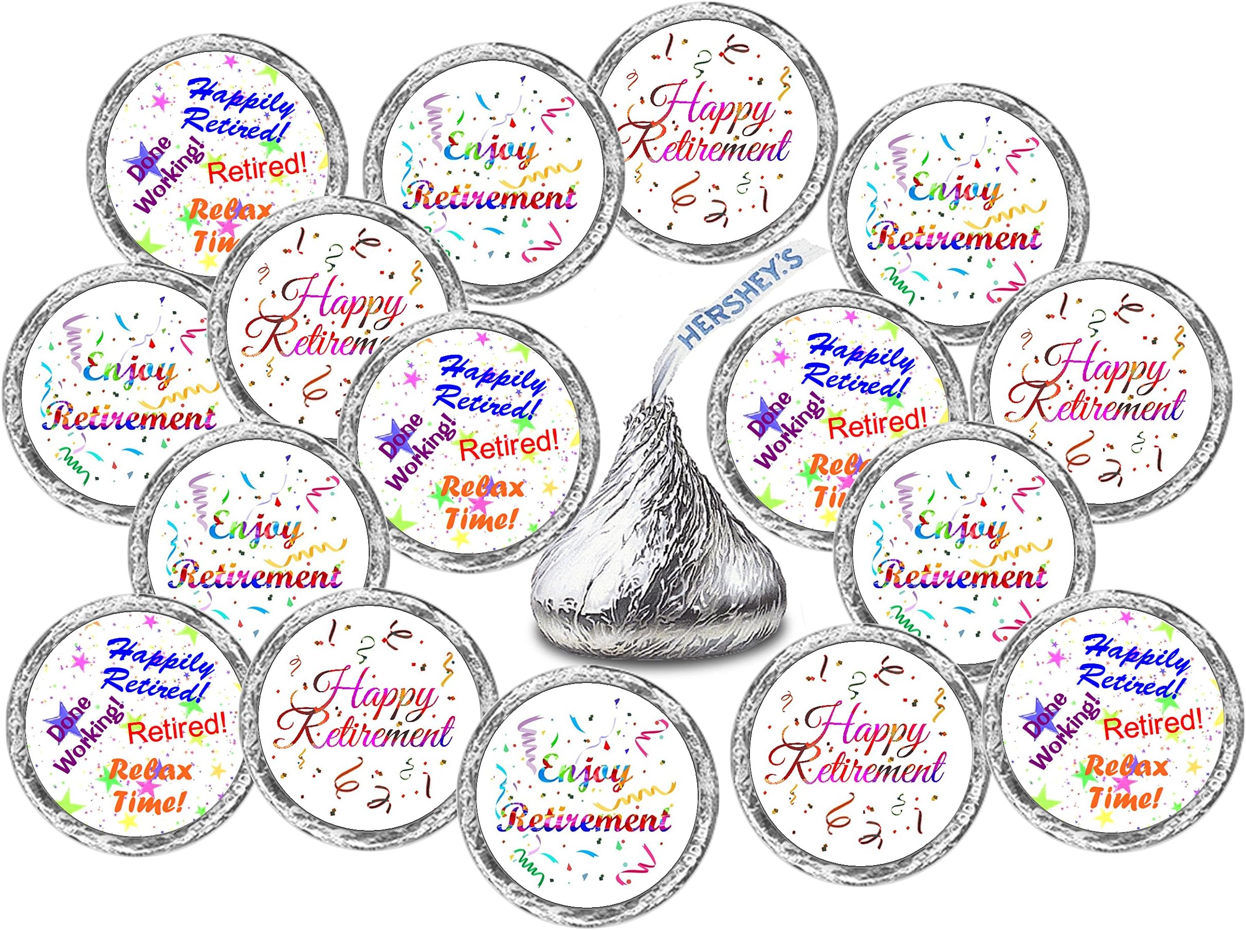 324 Retirement Kisses Stickers, Chocolate Drops Labels Stickers for Retirement Party, Party Favors Decor for Kisses, Happy Retirement, Enjoy Retirement kisses Stickers