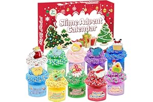 KIDDELO Advent Calendar for kids 2025, Christmas Countdown Calendar 24 Days of Surprises with Funny DIY Slime Craft Kit for Daily Surprises, Fun Holiday Activity for Kids Girls Tweens