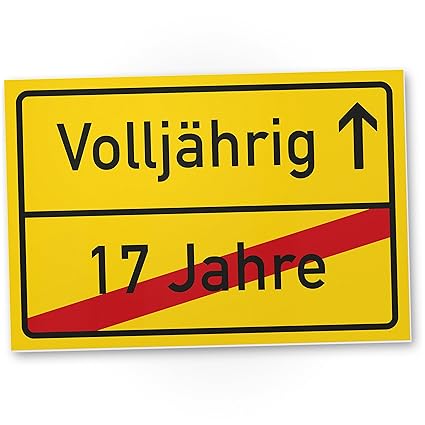 Volljährig Ortsschild 30 X 20 Cm Geschenk Zum 18 Geburtstag Bester Freund Beste Freundin Geschenkidee Geburtstagsgeschenk Zur Volljährigkeit