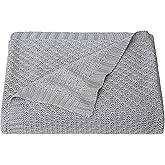 NTBAY Cable Knit Cooling Toddler Blanket, Soft and Breathable Baby Blanket 30x40 Inches Made from Rayon Derived from Bamboo for Crib, Stroller, Nursery, Sliver Grey