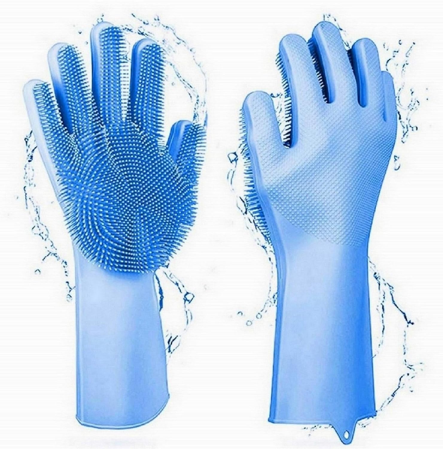RBGIIT Silicon Dishwashing Gloves with Wash Scrubber + Magic Silicone