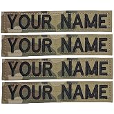 Custom Army OCP Multicam Name Tape &ndash; 4-Piece Set, Scorpion Camouflage with Hook Fastener &ndash; Personalized Military Uniform Patches by Tactical Stitches