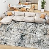8x10 Area Rugs for Living Room Bedroom: Abstract Washable Rug with Anti-Slip Backing Non-Shedding Stain-Resistant Soft Large Carpet for Dining Room Nursery Hallway Indoor Home Office Grey Brown