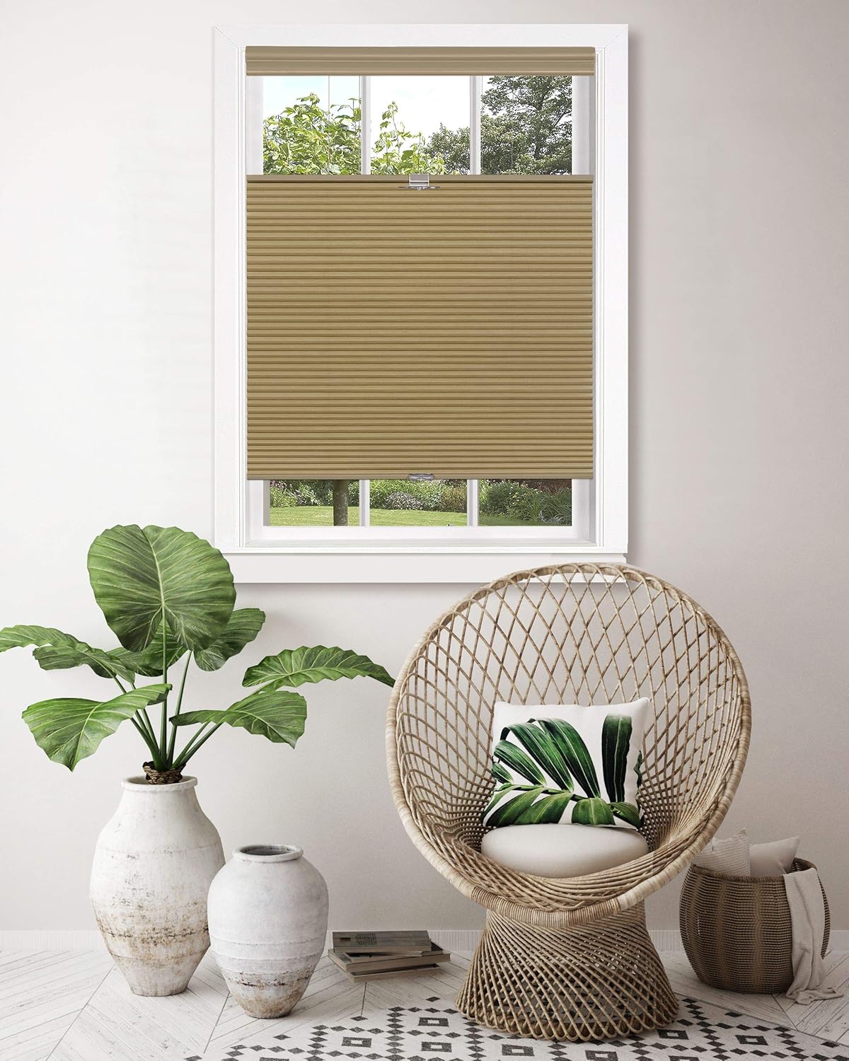 Achim Home Furnishings, Wheat Top Down-Bottom Up Cordless Honeycomb Cellular Shade, 30