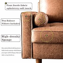 XIZZI Rivet Aiden Mid-Century Modern Loveseat Sofa