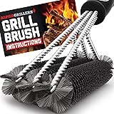 Alpha Grillers Grill Brush. Rust Proof Bbq Cleaning Scraper Accessories. Safe Stainless Steel Wire Bristle Grilling Cleaner T