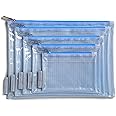 MUMI 5 Multi-Size Organizing Bags – Clear Zipper Pouches for Storage with 10 Removable Labels | Reusable Pouch Set for Office, Travel & Supplies | Plastic Zipper Bags & Mesh Organizer