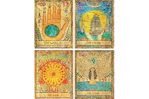 AIBOERL 4Pcs Diamond Painting Kits for Adults,Tarot Card Diamond Painting Kits 5D Diamond Art Kits,Full Drill Diamond Art Kits for Adults DIY Crafts for Home Decor Gift Diamond Dots[11.8x15.7inch]