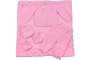 FLVFF Baby Crochet Blanket Outfit Newborn Beautiful Clothing 5 Pieces Set (BB3)