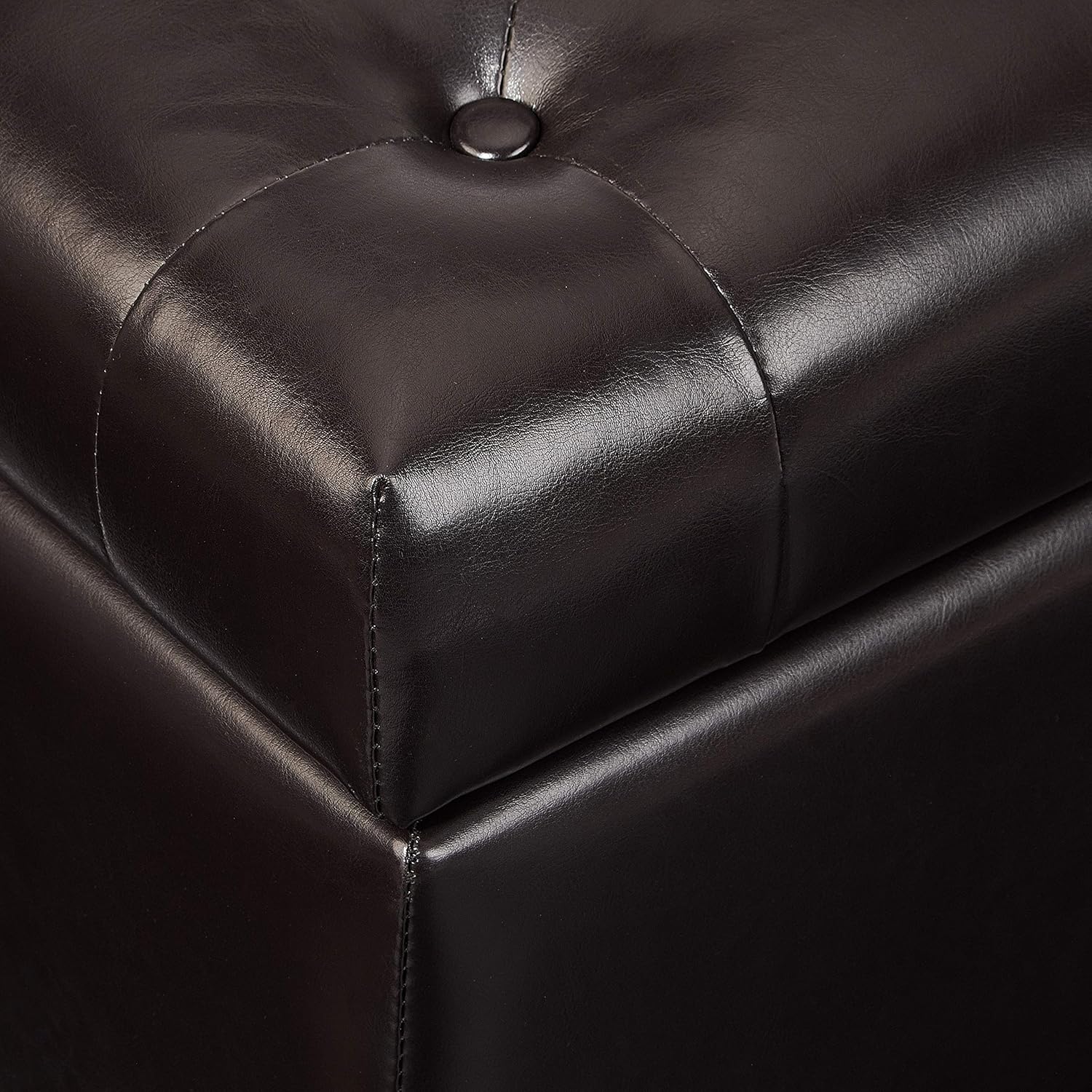 First Hill Deep Tufting Storage Ottoman, Espresso: Furniture & Decor