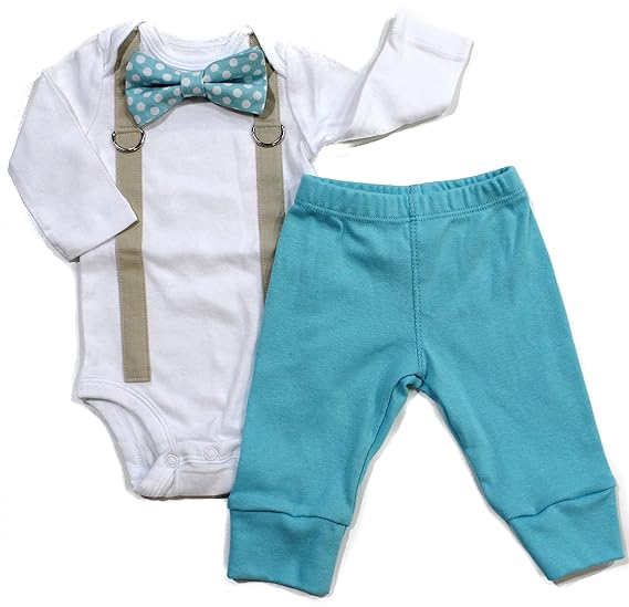 newborn bow tie and suspenders outfit