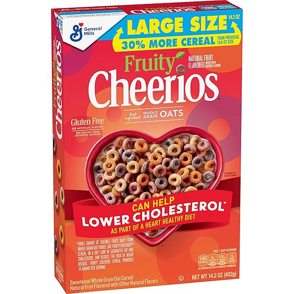 FRUITY CHEERIOS, CEREAL WITH OATS, GLUTEN FREE, 14.2 OZ