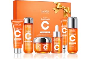 UZTUZT 6-Piece Hydrating Skincare Set with Vitamin C & Niacinamide, Face Care Kit Includes Toner, Serum,Cleanser,Moisturizer, Eye Cream & Body Lotion | Unique Gift for Women