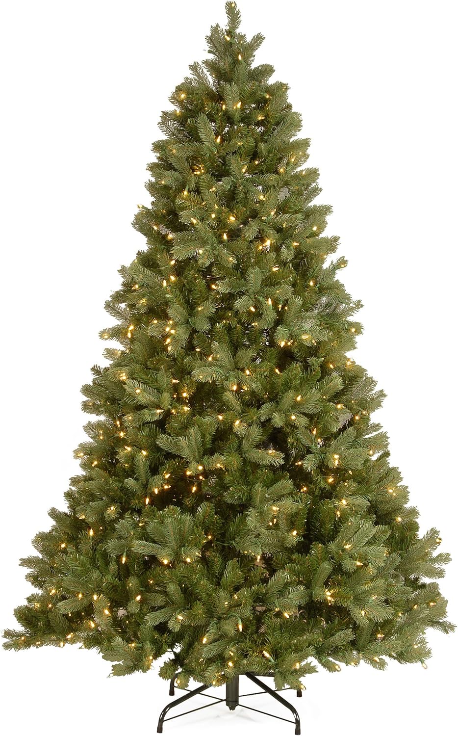 Trees - National Tree Company Pre-Lit 'Feel Real' Artificial Full Downswept Christmas Tree, Green, Douglas Fir, White Lights, Includes Stand, 7.5 feet