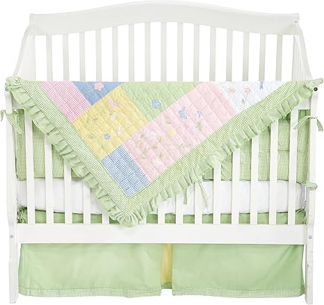 pink and yellow crib bedding