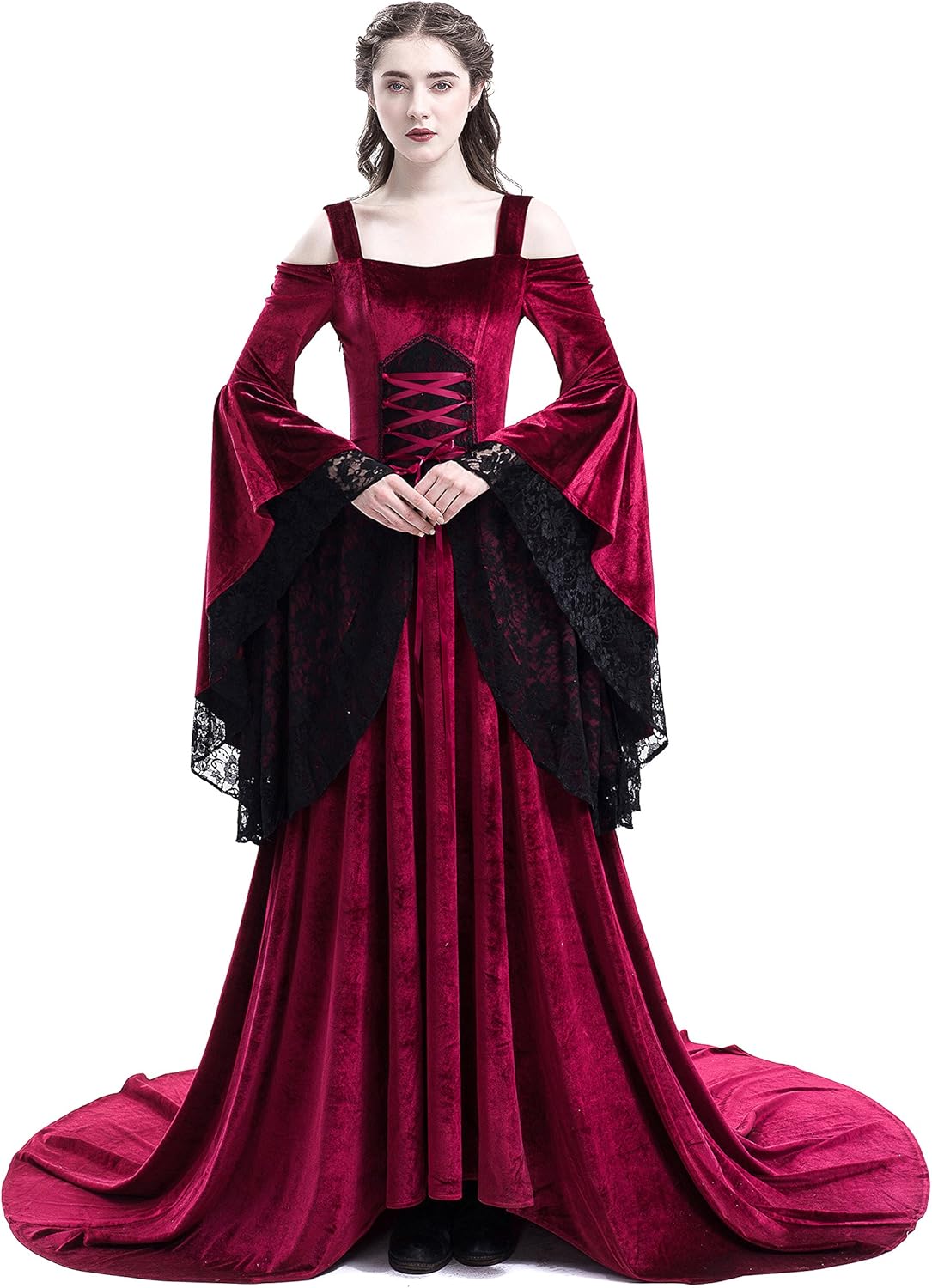 red victorian gown