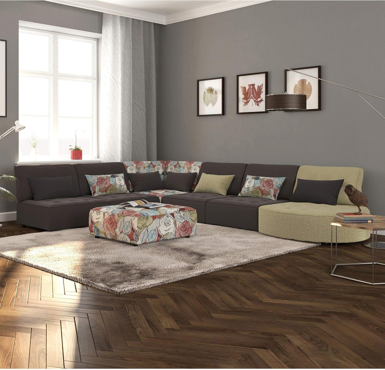 Amazon Com Modern Farmhouse Style Modular Sectional Sofa