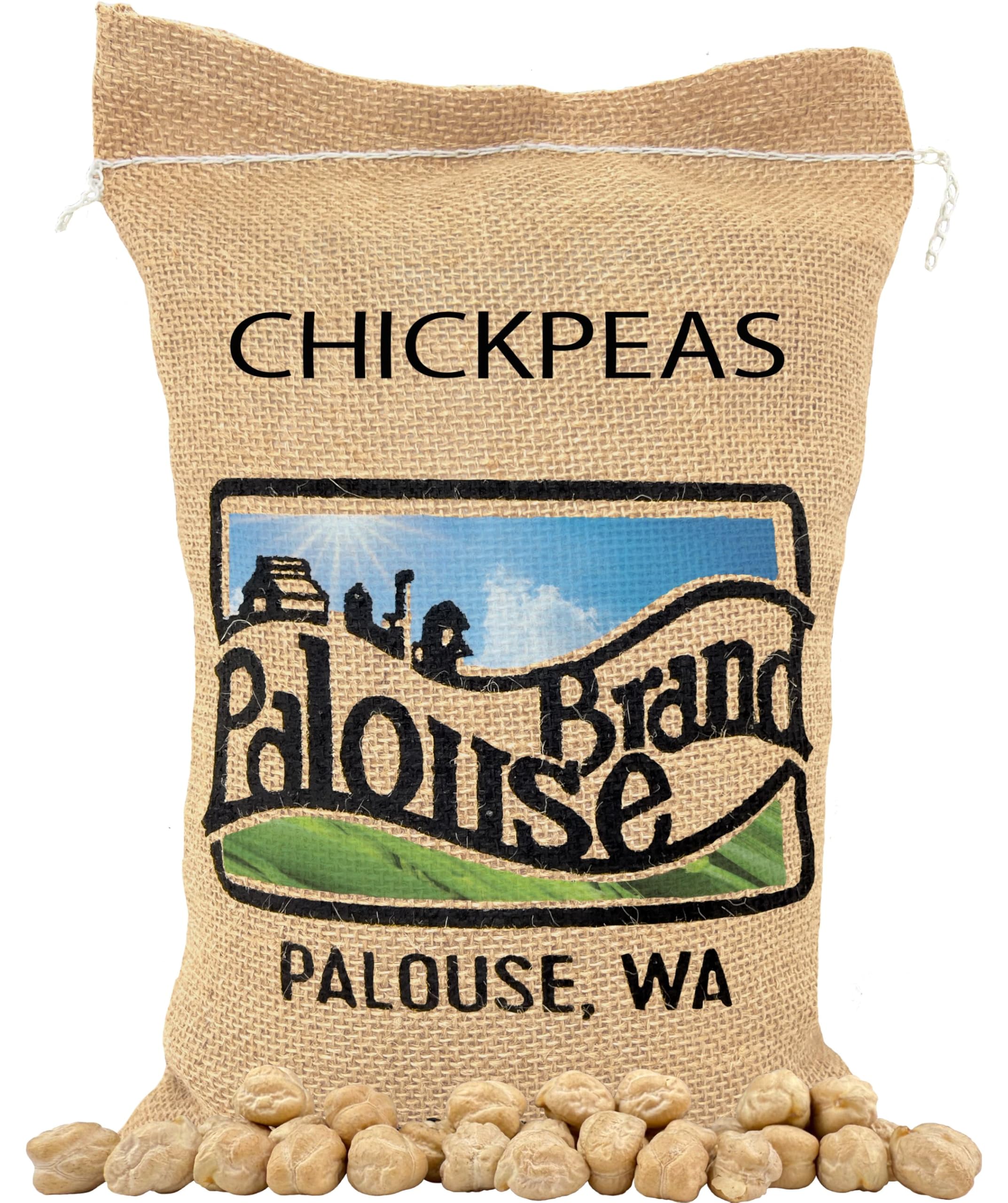 Chickpeas | 100% Desiccant Free | 5 lbs | Non-GMO | 100% Non-Irradiated | Kosher | Family Farmed | Burlap Bag | Garbanzo Beans