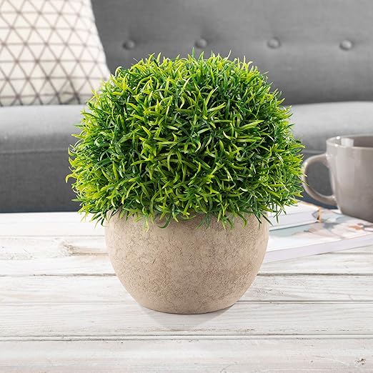 Amazon Com Lavish Home Artificial Benn Grass Plant 7 Round