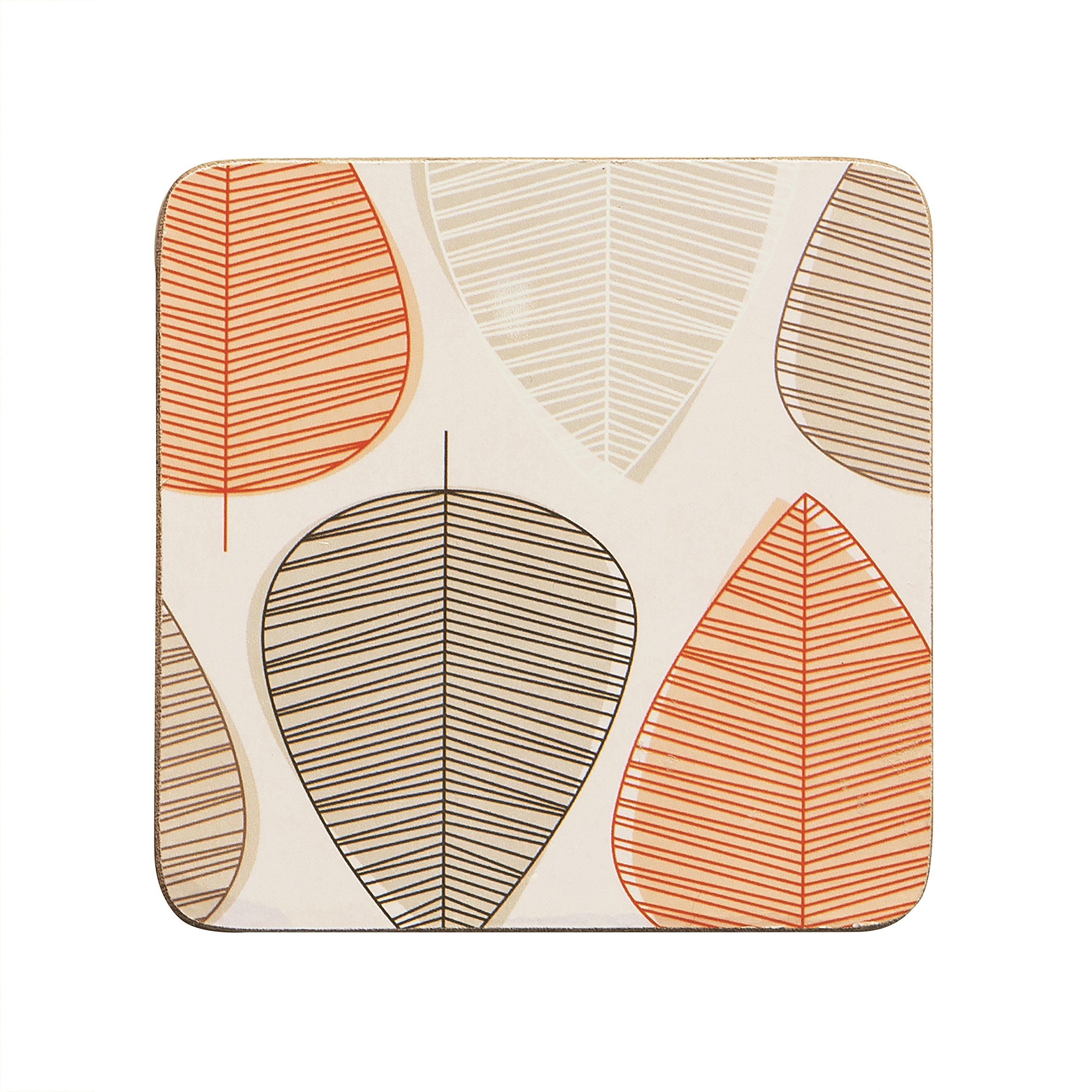 Premier Housewares 1203607 Orange Leaf Coasters - Set of 4, H2 x W10 x D10cm