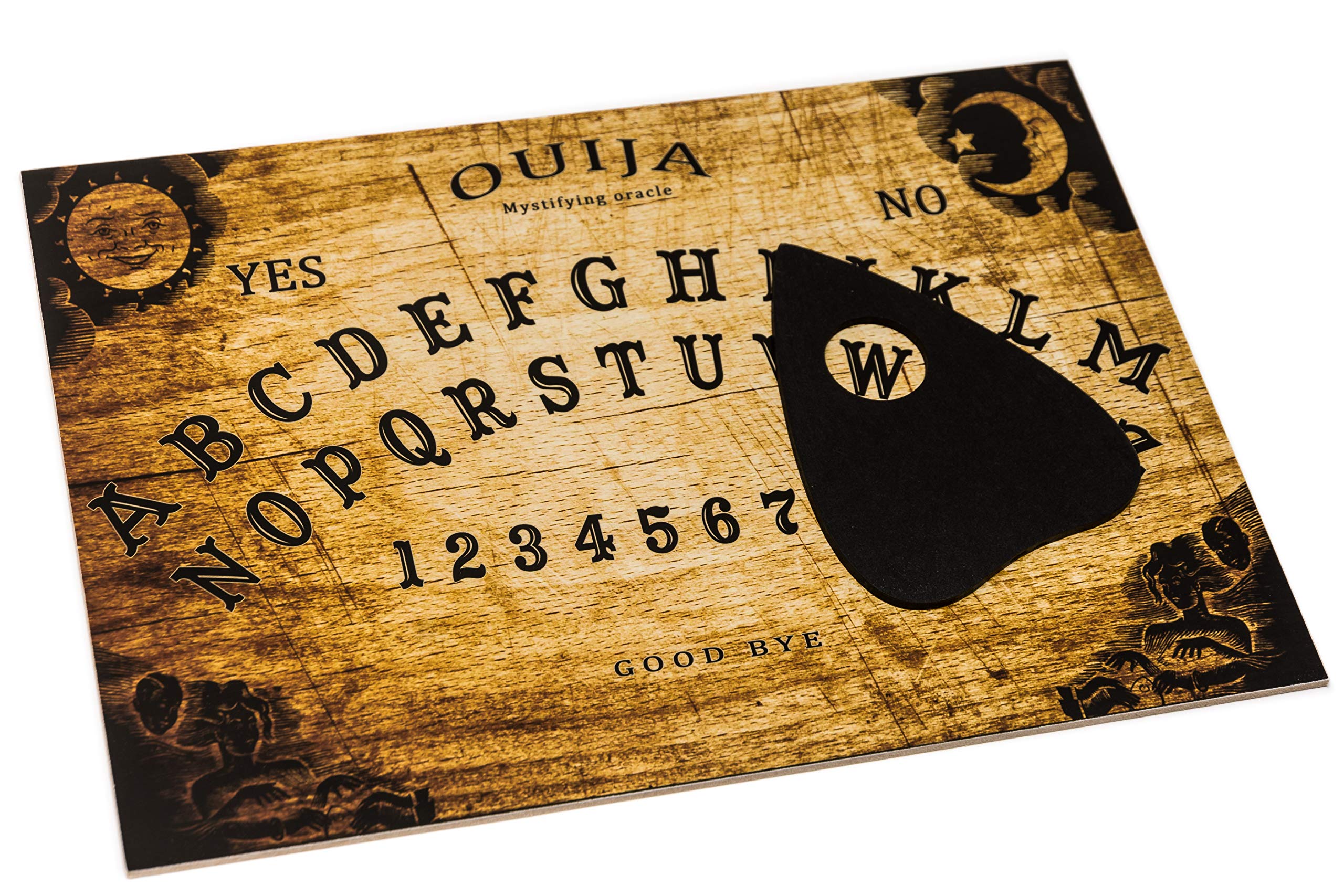WICCSTAR Classic Ouija Spirit hunt Board game with Planchette and detailed instruction.