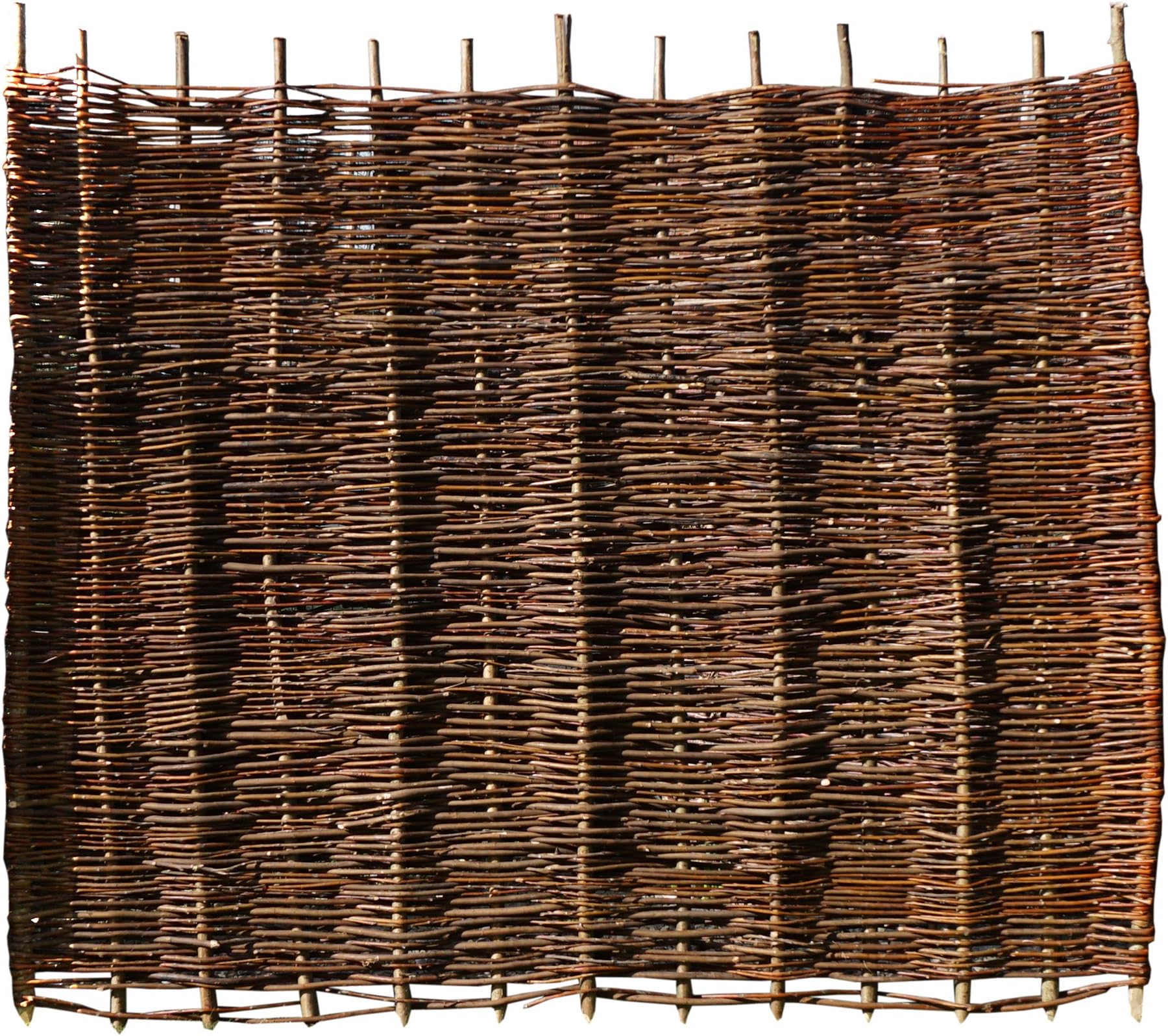 Willow Hurdle Wooden Fence Panel 6x6 Decorative Fencing, Natural Woven Fence (6ft 6ft, 1.8m 1.8m)