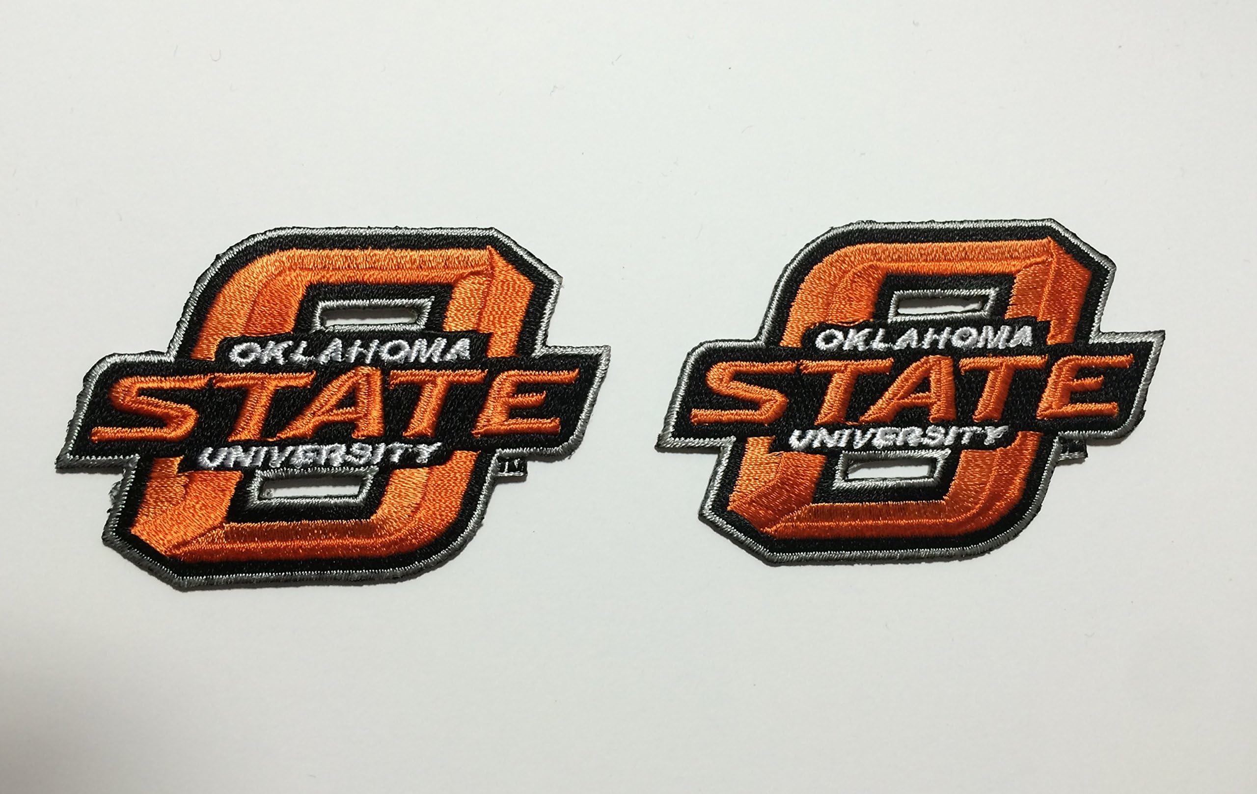 2 Oklahoma State Cowboys Embroidered Iron on Patches OSU set