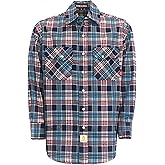 BOCOMAL FR Shirts for Men Printed Plaid Flame Resistant NFPA2112/CAT2 6.5oz Lightweight Fire Retardant Shirt