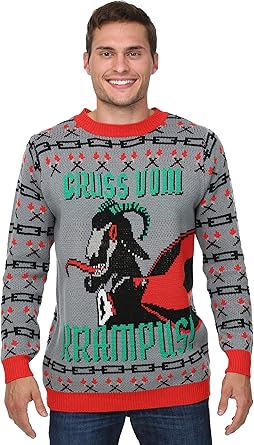 krampus knit ugly christmas sweater