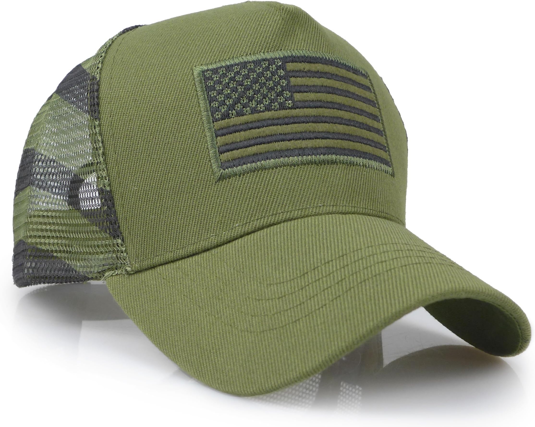 USA American Flag Embroidered Stars and Stripes Tactical Mesh Trucker Baseball Snapback Cap Hat